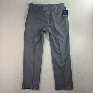 Hart Schaffner Marx Wool Dress Pants Men 32x28 Gray Business Slacks Trousers NWT